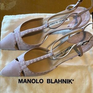 Manolo Blahnik Lilac Pink Suede Women's Shoes